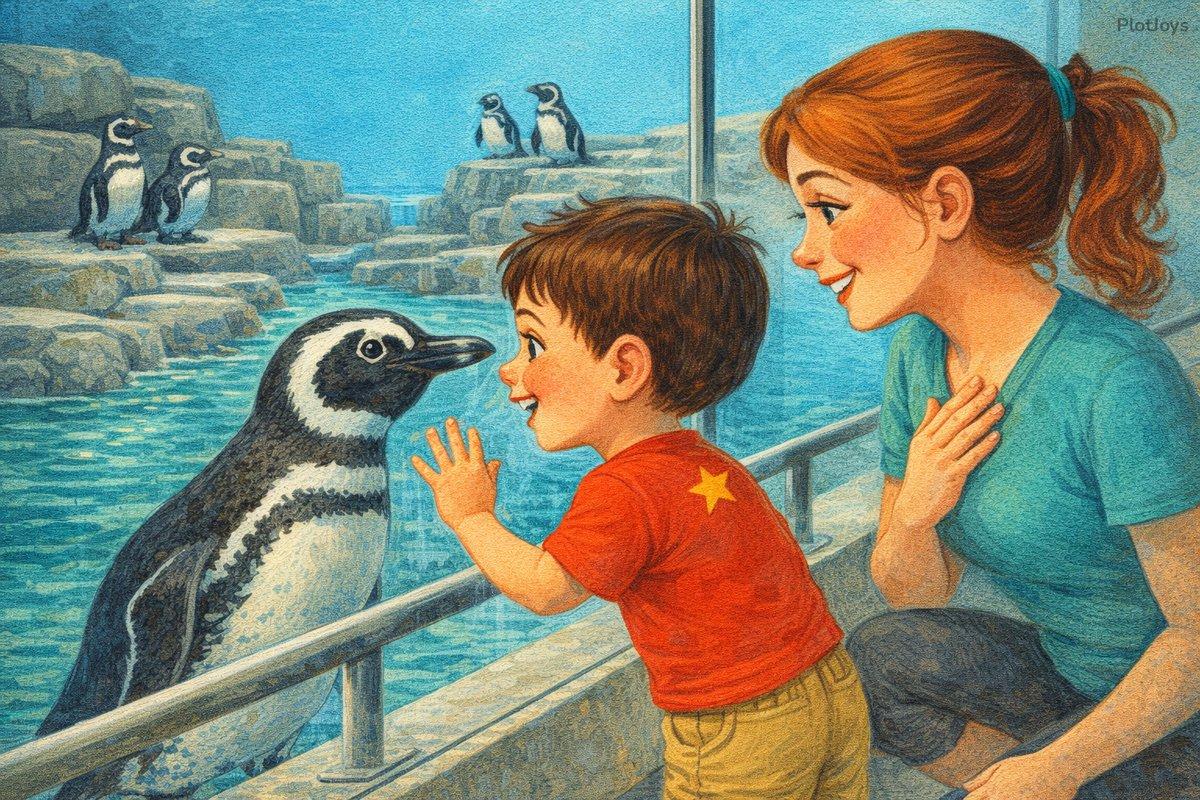 Penguins waddling and swimming at the SF Zoo