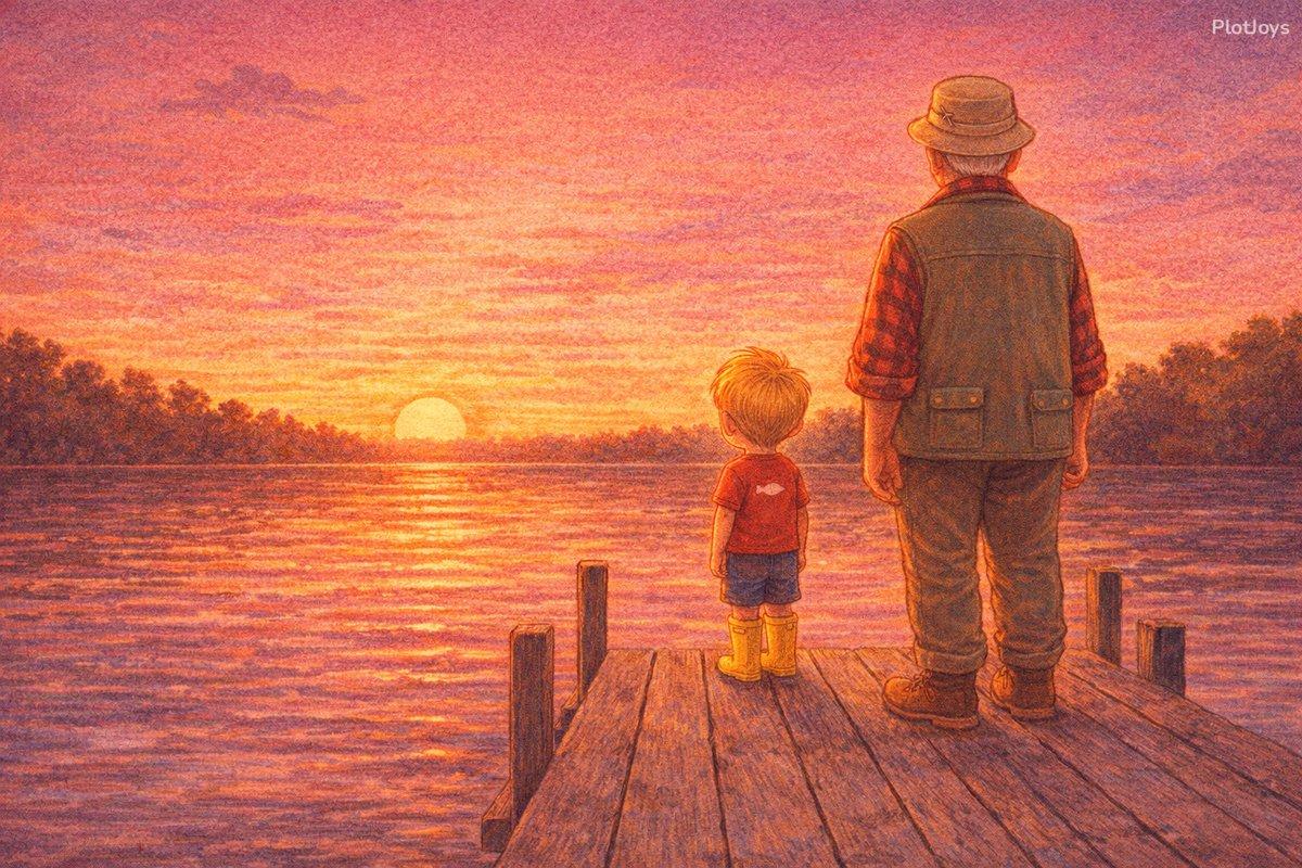 The afternoon sky turning gold, then orange, then the whole sky catching fire over the lake