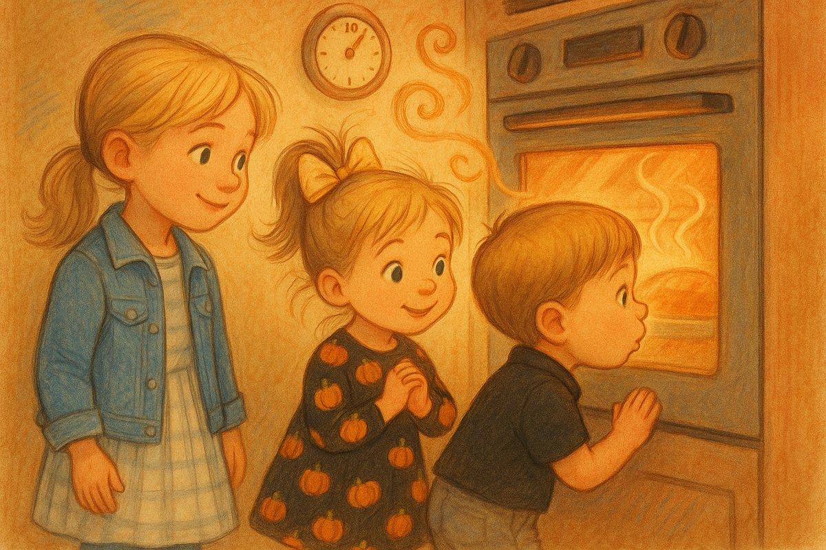 Sweet cinnamon smells filling the kitchen while gingerbread bakes