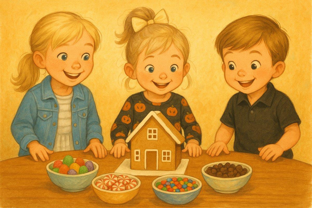 The gingerbread walls standing tall, decorating about to begin