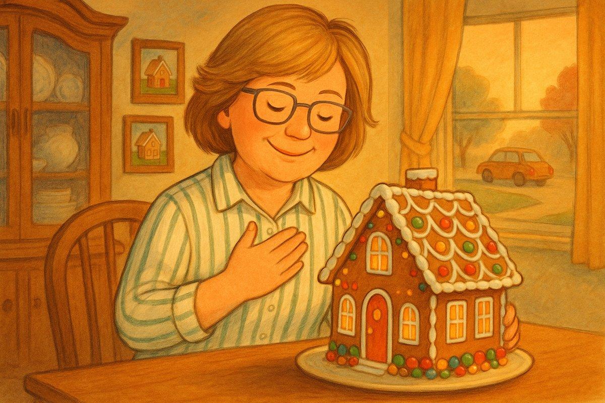 Grandma smiling warmly, heart full of love