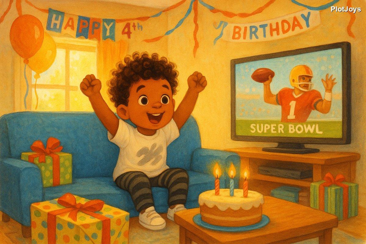 Max turning four, cheering touchdown with birthday excitement