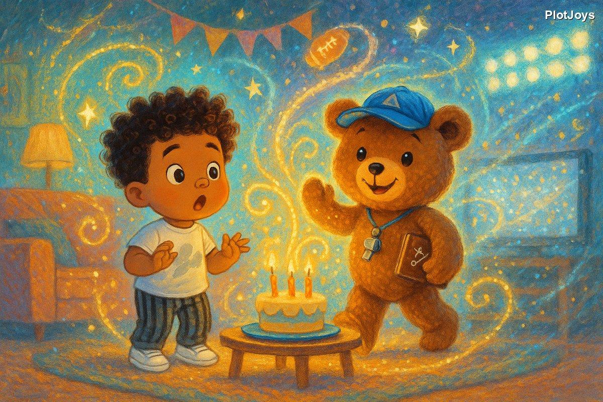 Birthday candles sparkling as everything starts spinning magically