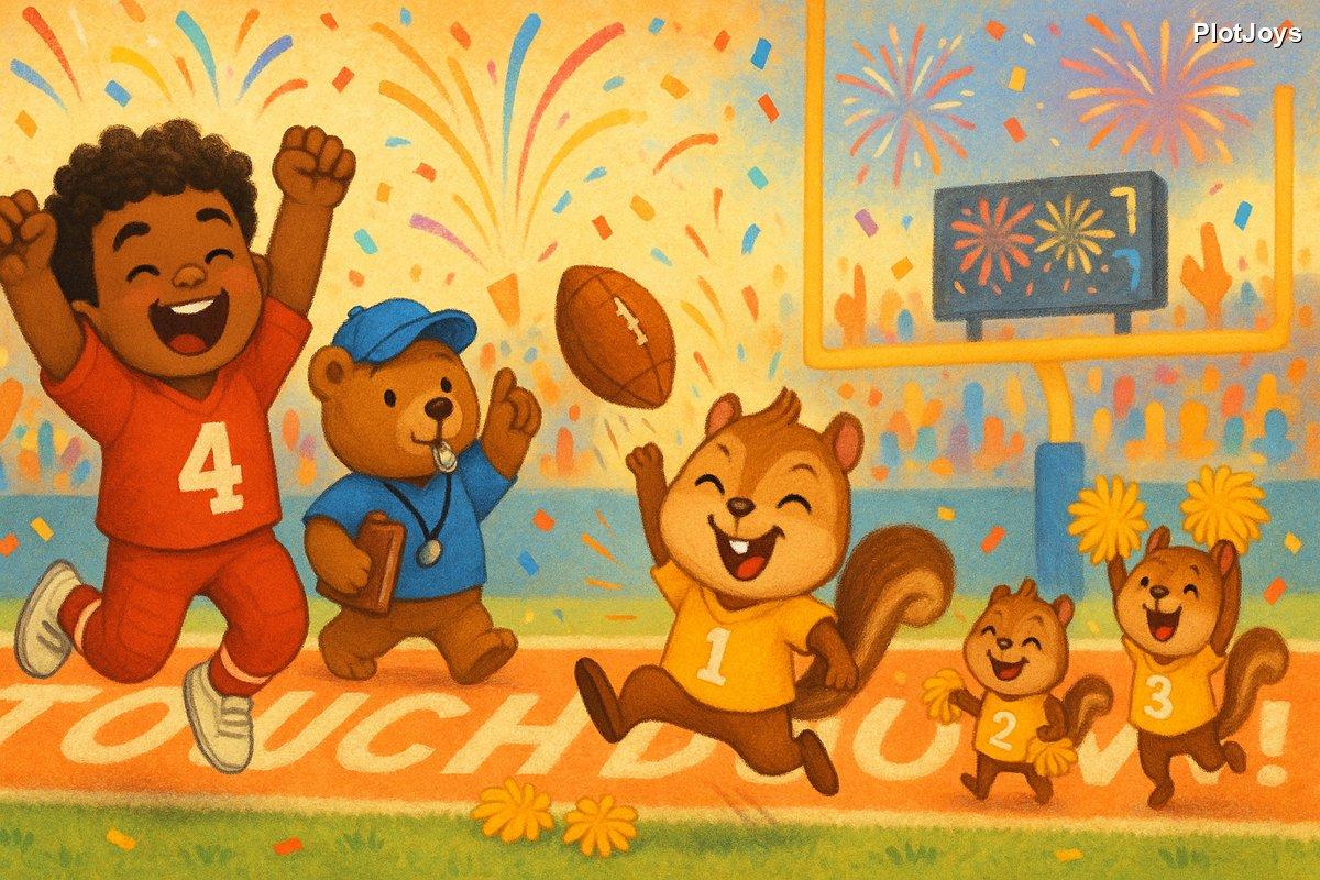 Touchdown scored, the crowd cheering wildly