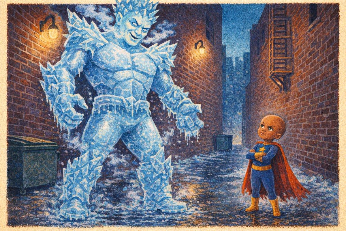 Frost in ice armor threatening to freeze Maya solid