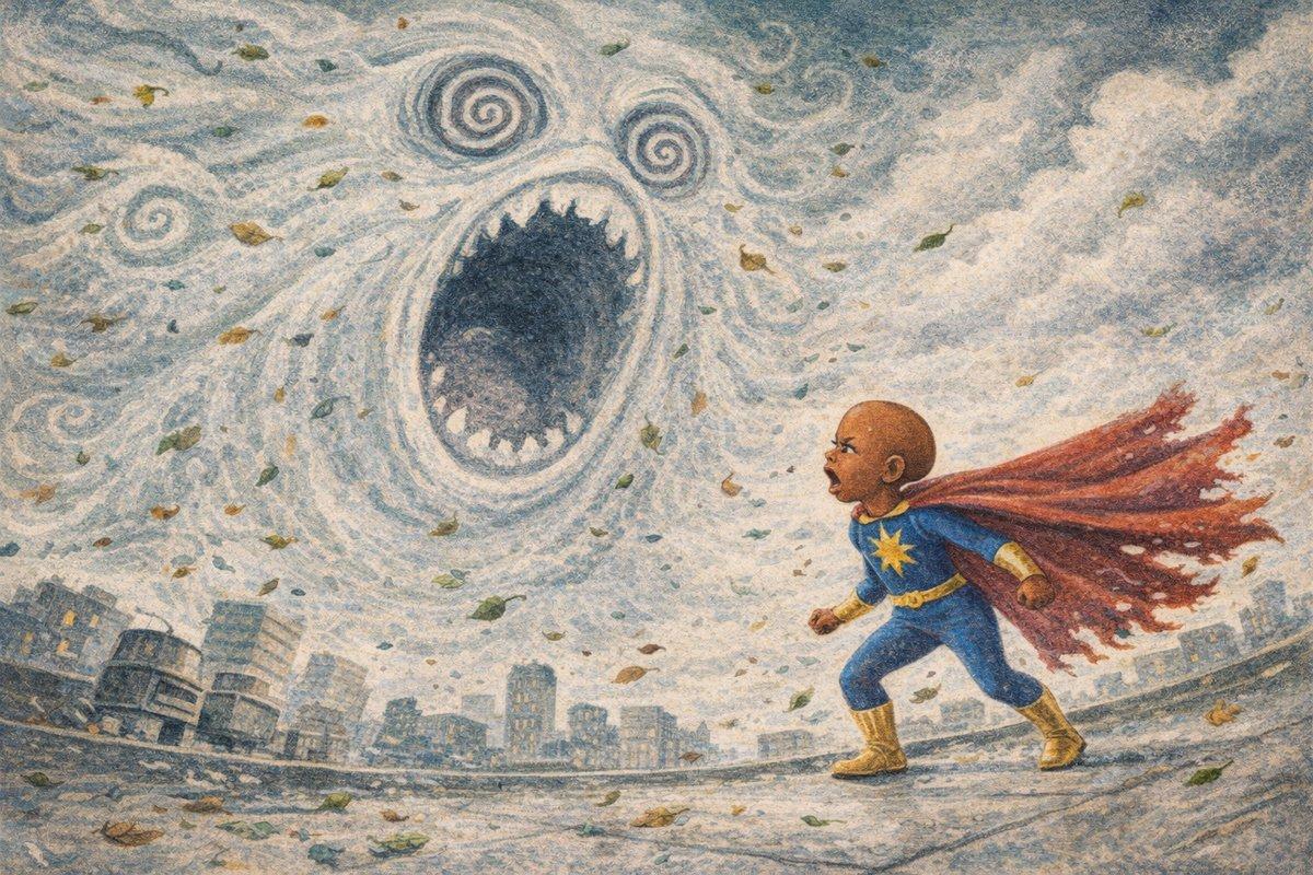 Gust made of wind screaming at Maya