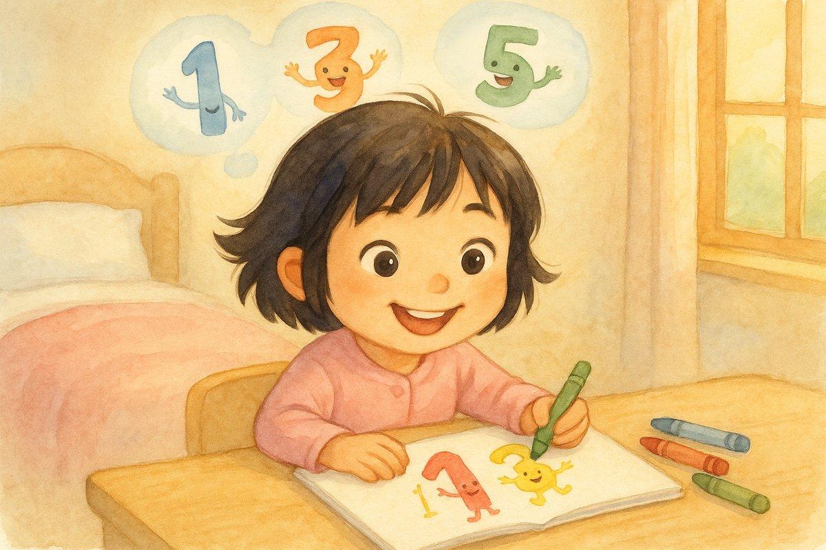 Mia laughing, realizing math is magical