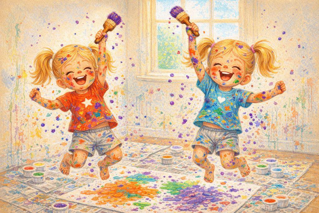 The sisters discover purple as they keep mixing their colors
