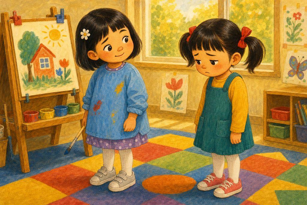 JiaLin’s best friend Nichole says “not today, I want to paint with the others”