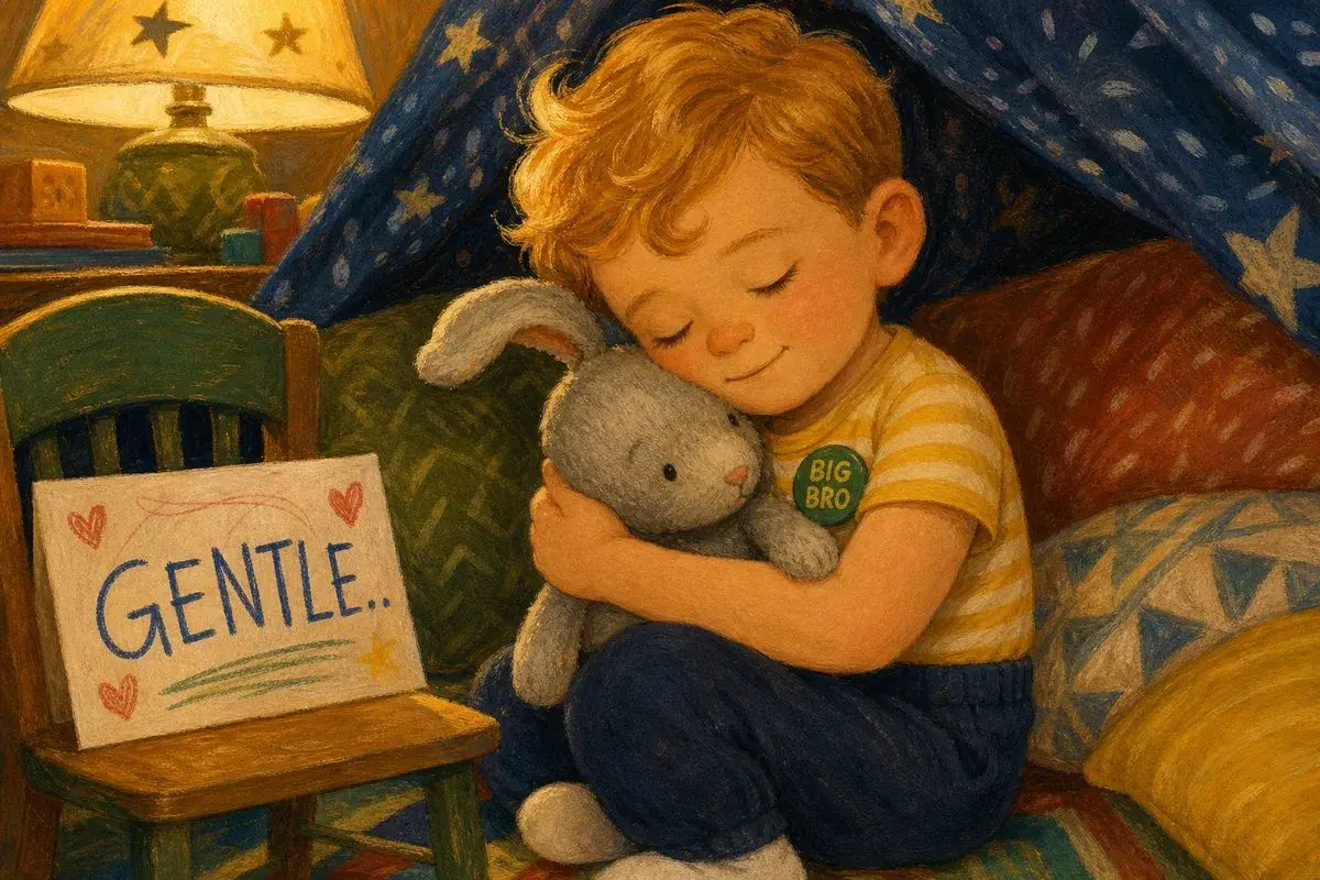 Practicing gentle hands on the bunny