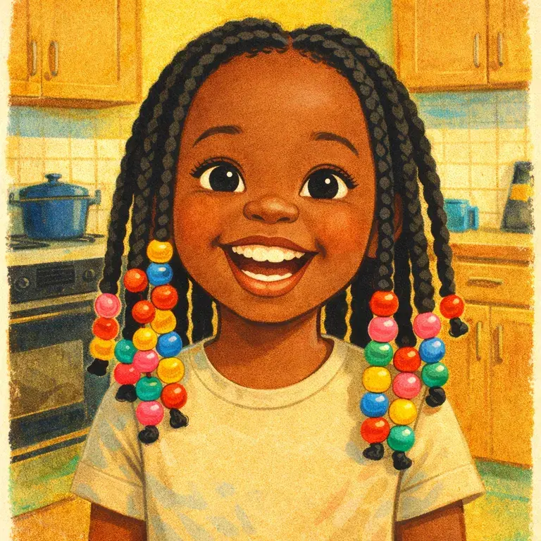 Braids & beads — storybook character