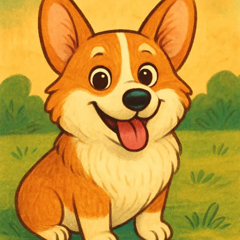 The corgi — storybook character