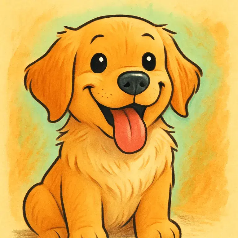The golden pup — storybook character