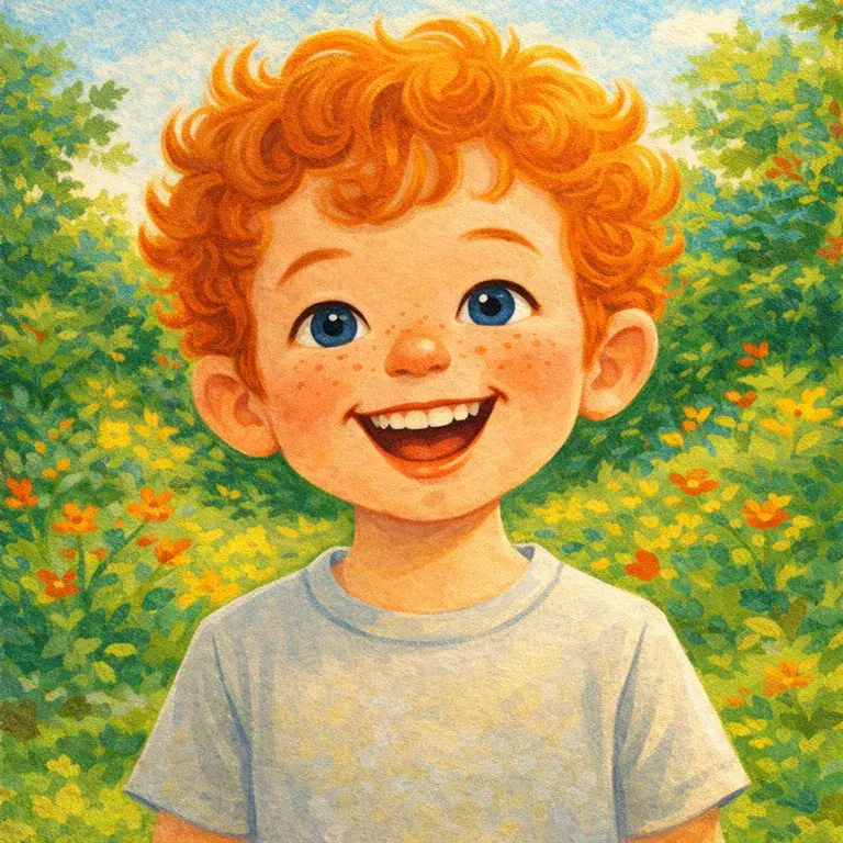 Red curls & freckles — storybook character