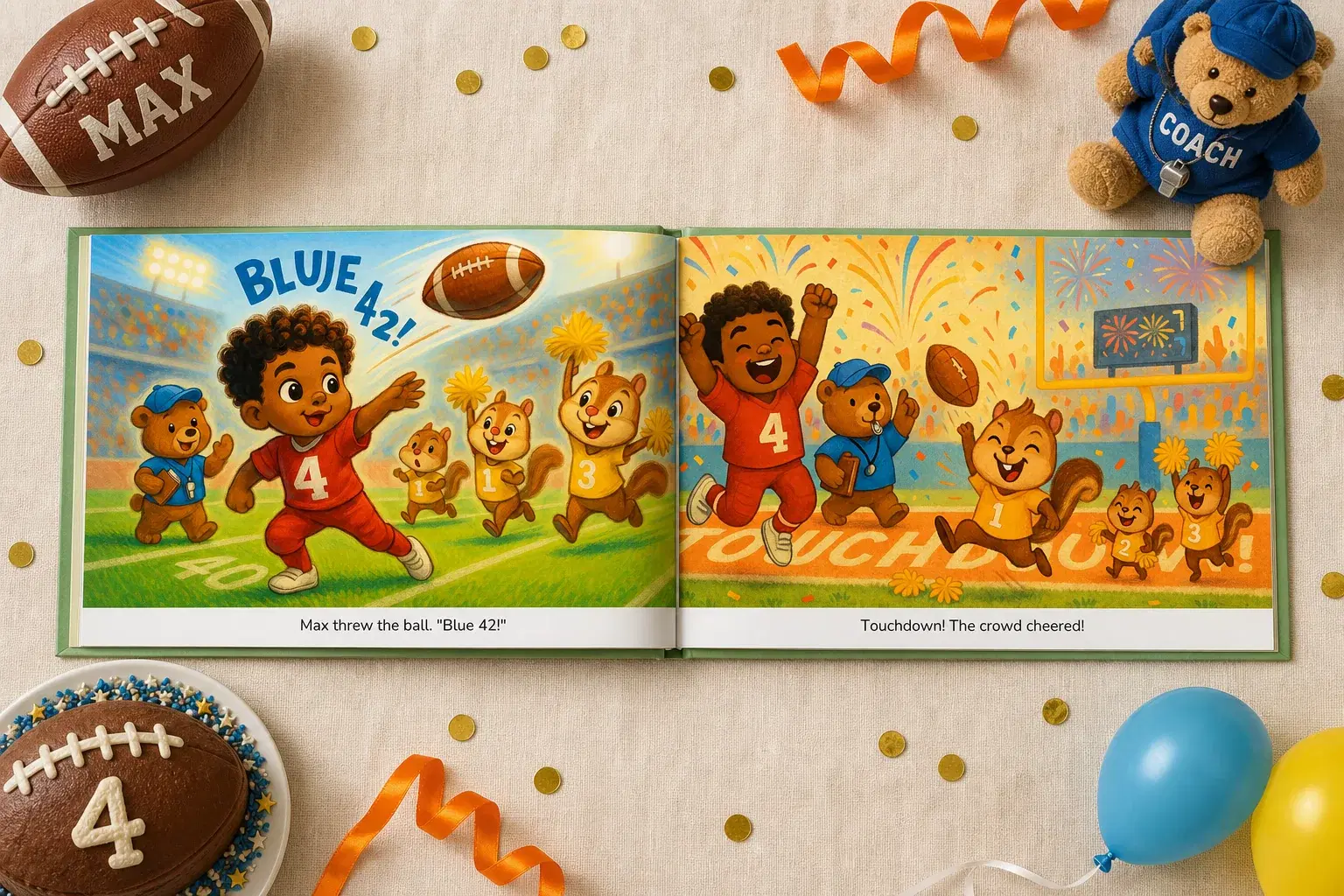 A page from a personalized PlotJoys keepsake