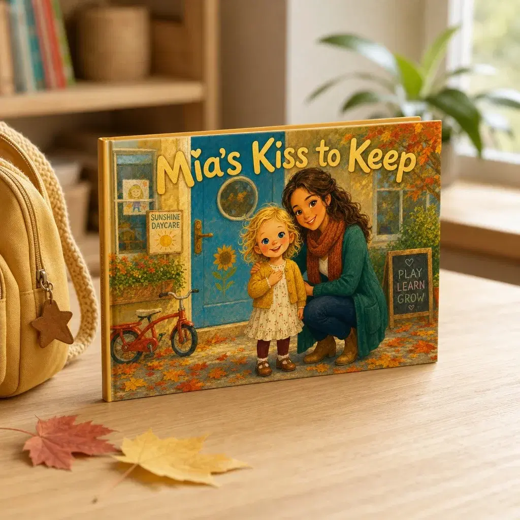 The finished personalized hardcover storybook, closed