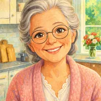 A grandma as a storybook character